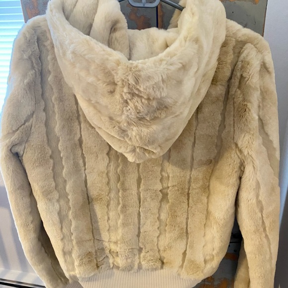 Vintage Juicy Couture faux fur zip-up with hood medium - Picture 2 of 4